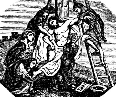 Being removed from the cross