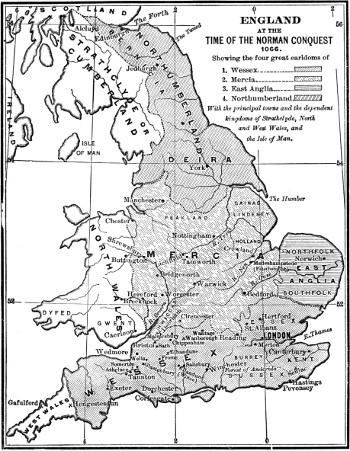 ENGLAND AT THE TIME OF THE NORMAN CONQUEST 1066.