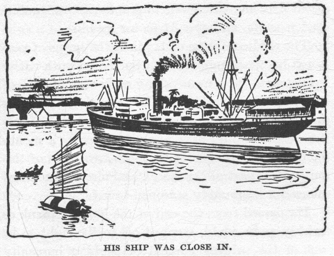 A ship enters a harbour