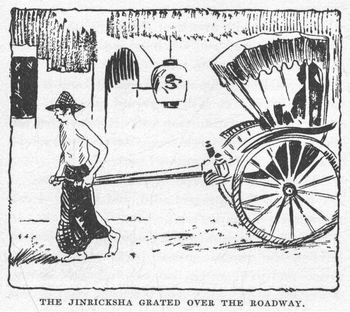 A Chinese man pulls a rickshaw