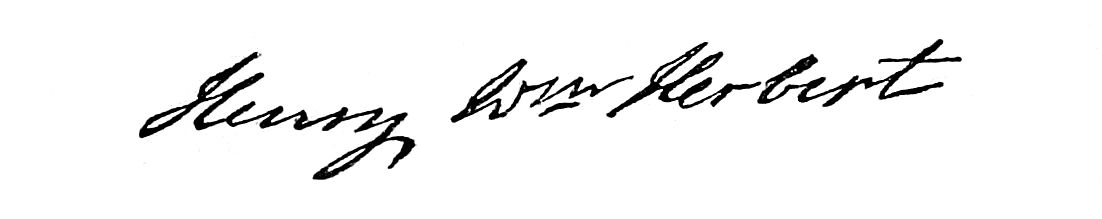 Signature of Henry W<sup>m</sup> Herbert