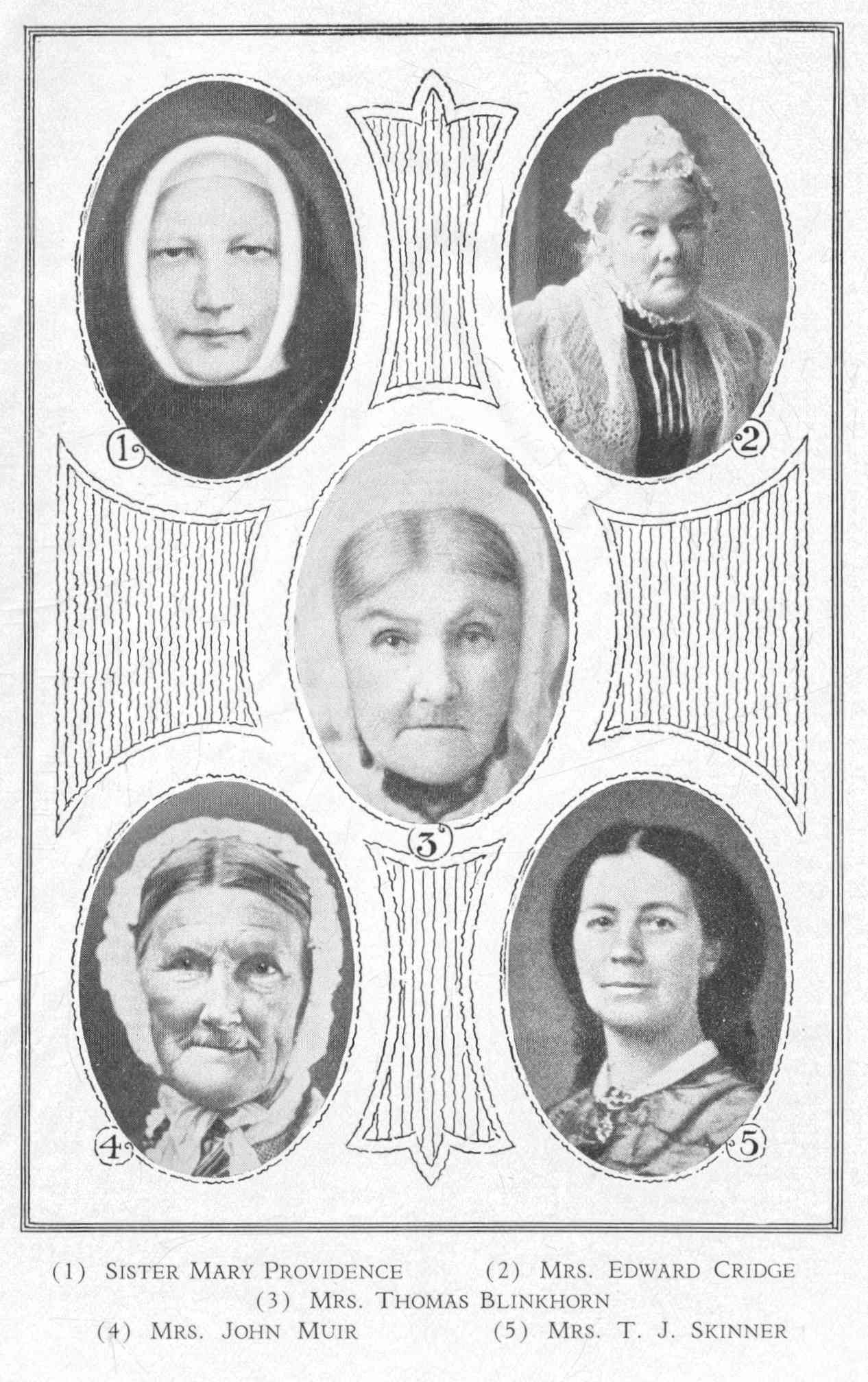 Portraits of five women