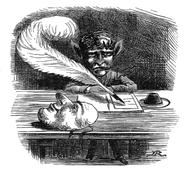 man writing with a quill