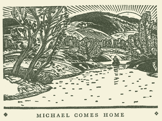 Michael canoeing home
