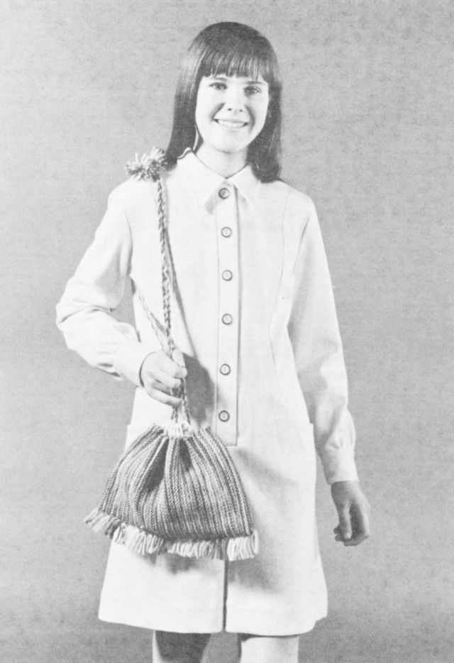 girl with drawstring bag