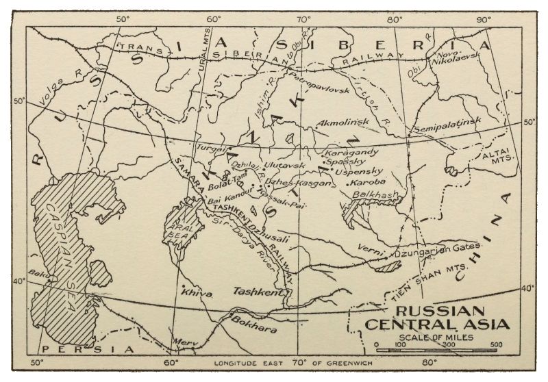 Map of Russian Central Asia