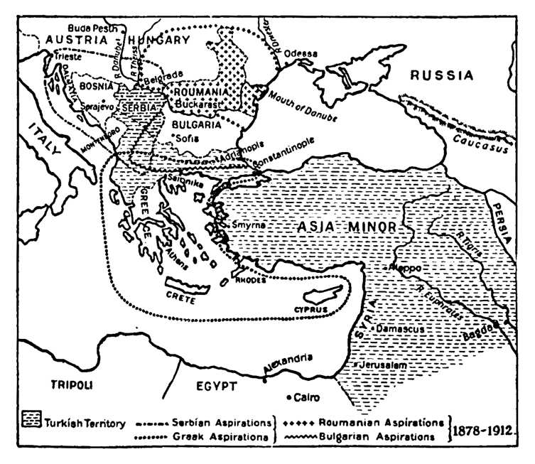 Map of Turkish Territory 1878-1912