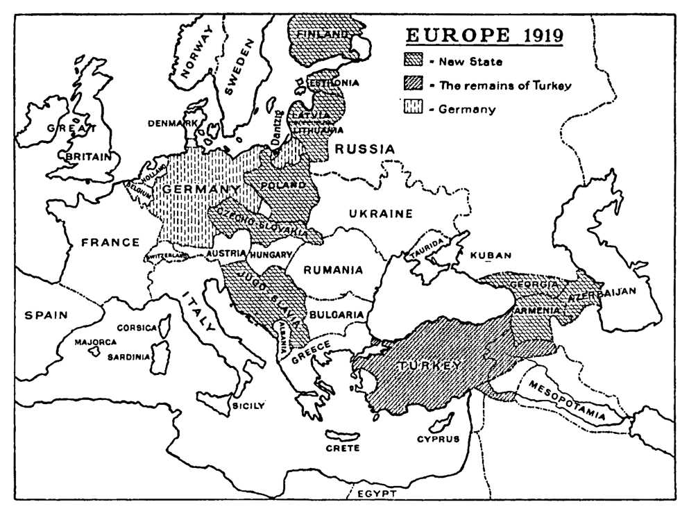 Map of europe in 1919