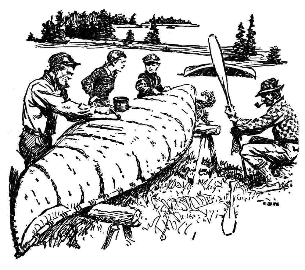 Repairing a canoe