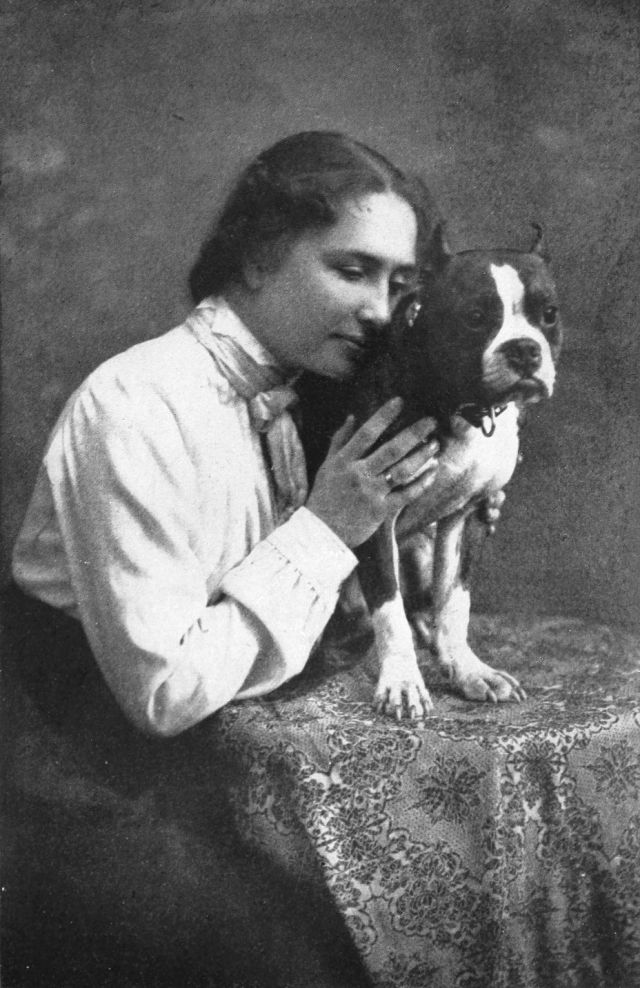 Helen holding her dog, Phiz