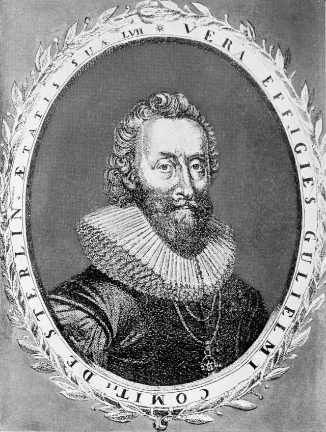 artistic rendering of Sir William Alexander of Menstrie contained in an oval frame